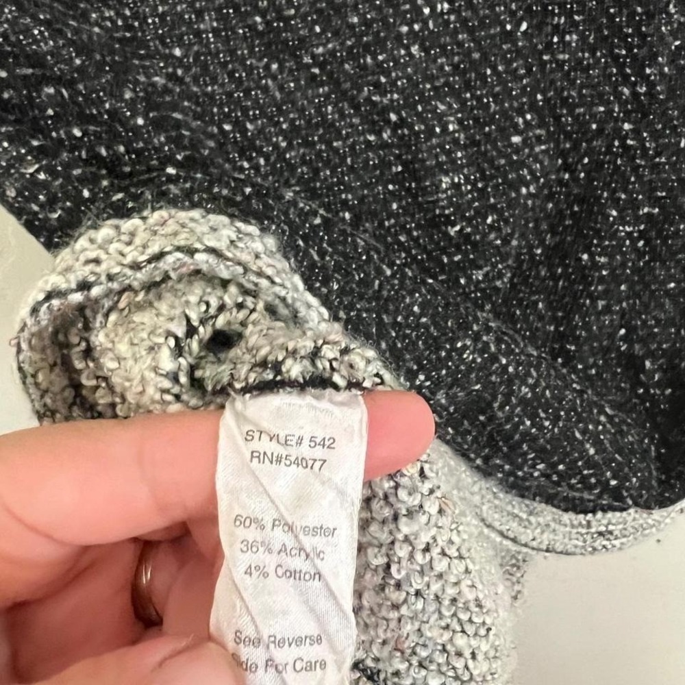 Cabi‎ Coco Shell Sparkle Tweed Knit Short Sleeve Top Size S Zipper Back - Picture 6 of 6